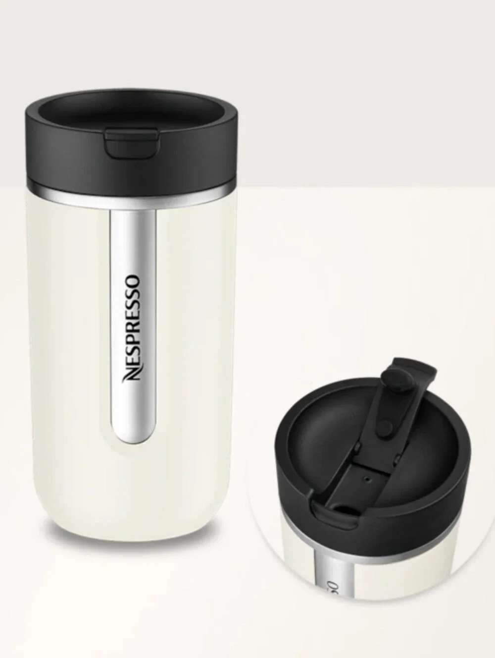 Nespresso Travel Mug White Medium Vanilla Ice NEW